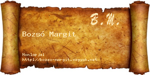 Bozsó Margit névjegykártya